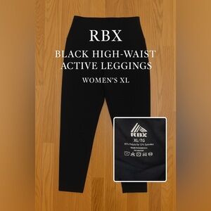 RBX Black High-Waist Active Leggings | Women’s XL